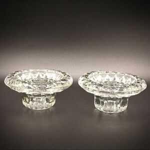 Vintage Faceted Round Crystal Taper Candle Holders
